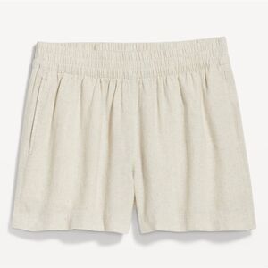 298 NWT Old Navy High-Waisted Linen-Blend Pull-On Shorts -- 3.5-inch in…